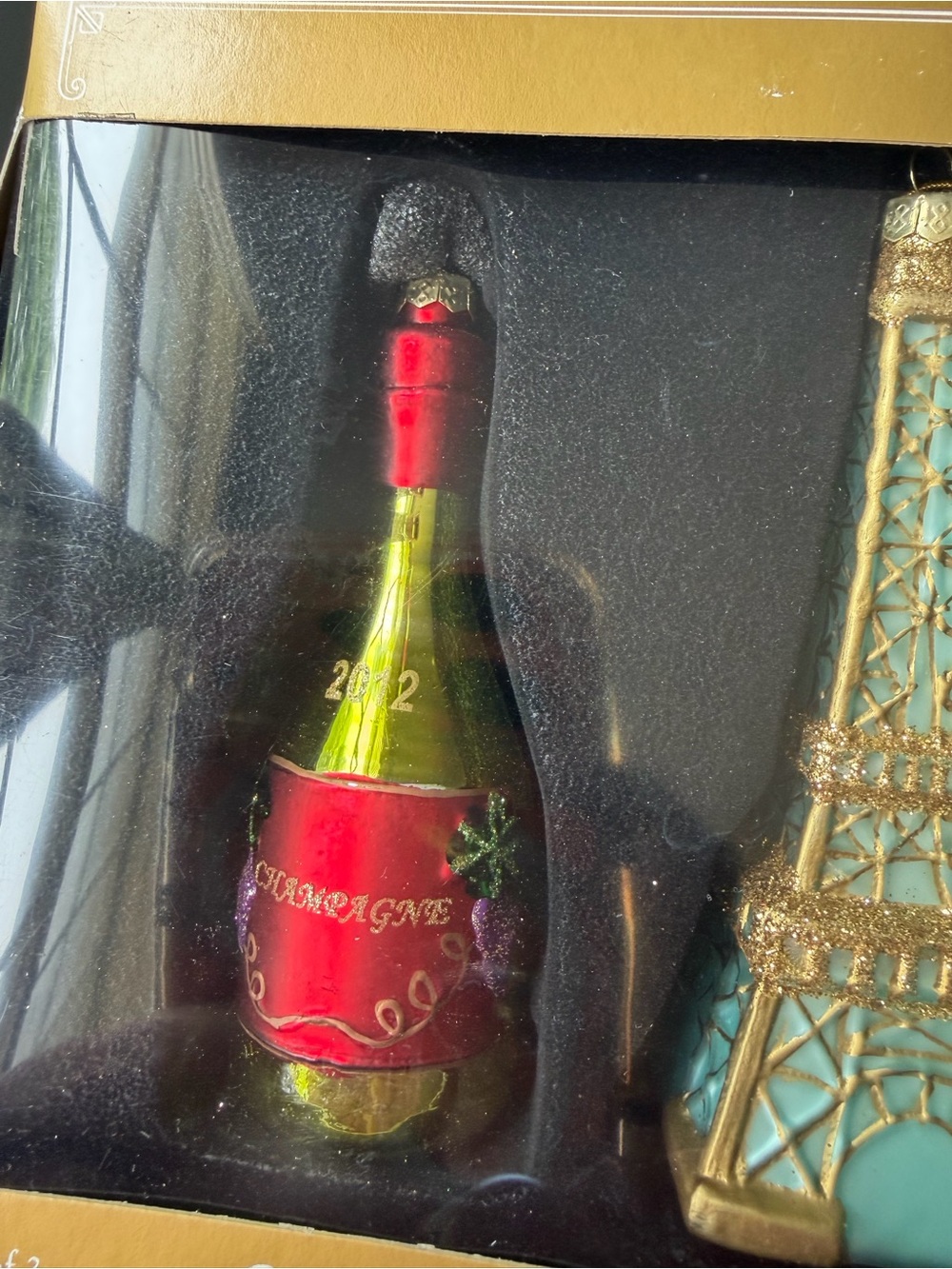 France Christmas Ornaments (3)  Eiffel Tower Classic Glass - Picture 5 of 6